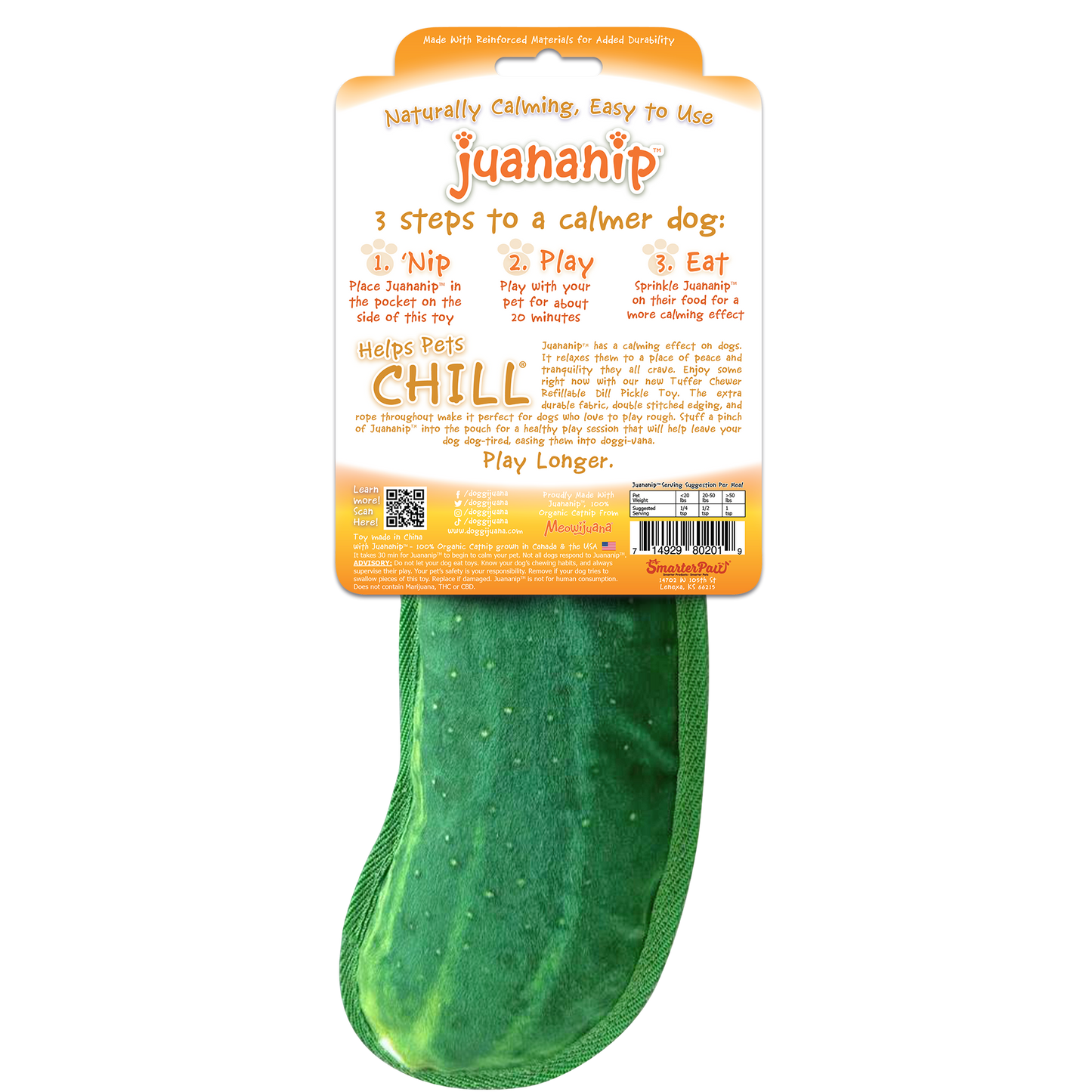 Tuffer Chewer Refillable Dill Pickle Toy