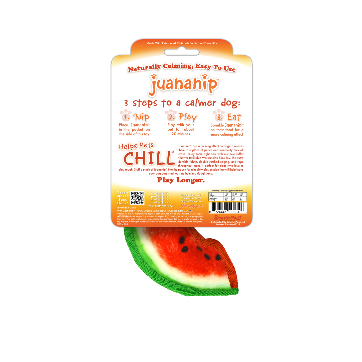 Tuffer Chewer Mini Refillable Watermelon Slice Toy
