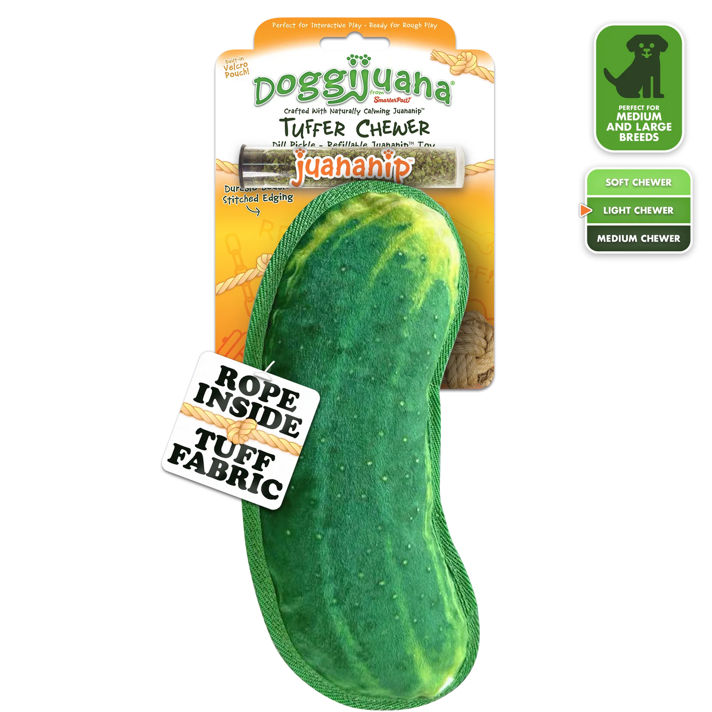 Tuffer Chewer Refillable Dill Pickle Toy