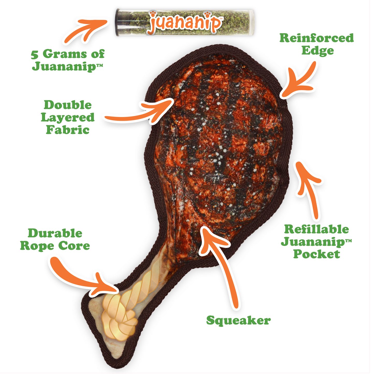 Tuffer Chewer Refillable Tomahawk Steak Toy